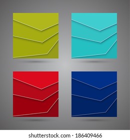 Set of colorful abstract backgrounds paper strips