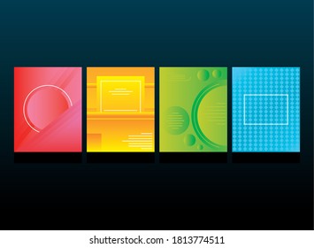 conjunto de fondo colorido abstracto diseño de ilustración vectorial
