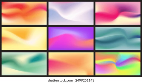 Set of colorful abstract backgrounds. Vector Illustration. Eps 10.