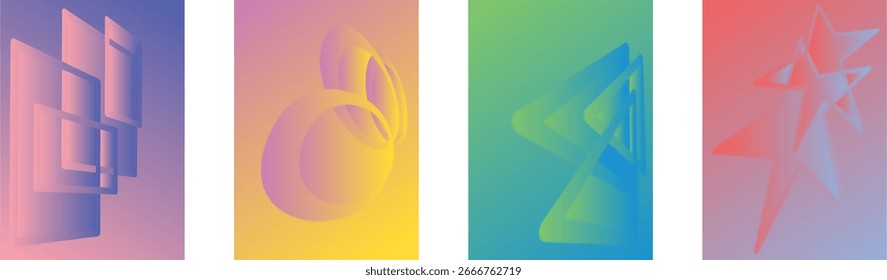 Set of colorful abstract backgrounds. Vector illustration for your graphic design.