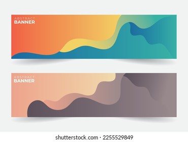 set of colorful abstract banner