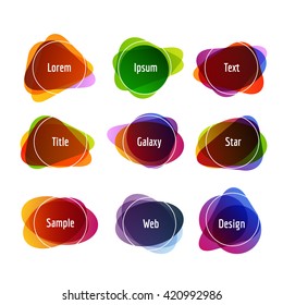 Set of colorful abstract banners. Graphic banners design with overlay colors.