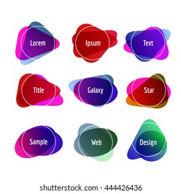 Set of colorful abstract banners. Graphic banners design with overlay colors.