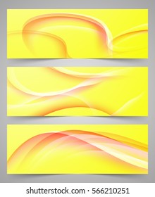 Set of colorful abstract banners with lines. Vector.