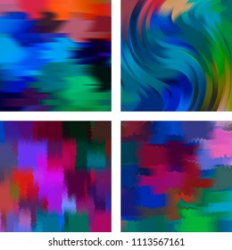 Set with colorful abstract blurred backgrounds. Vector illustration. Modern geometrical backdrop. Abstract template.