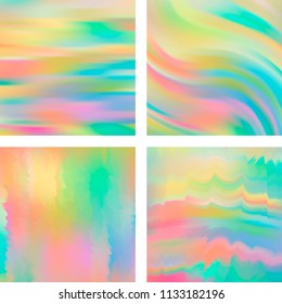 Set with colorful abstract blurred backgrounds. Vector illustration. Modern geometrical backdrop. Abstract template.
