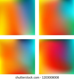 Set with colorful abstract blurred backgrounds. Vector illustration. Modern geometrical backdrop. Abstract template.