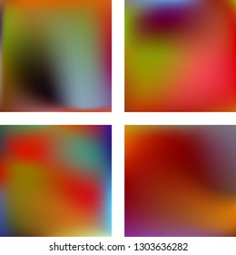 Set with colorful abstract blurred backgrounds. Vector illustration. Modern geometrical backdrop. Abstract template.