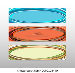 Set of colorful abstract circle banners vector for background.