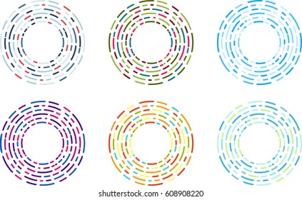 Set of colorful abstract circles