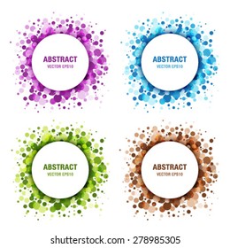 Set of Colorful Abstract Circles. Frame Design Elements, vector illustration 