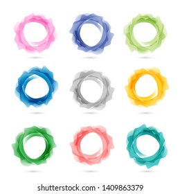 Set of colorful abstract circles. Vector illustration.