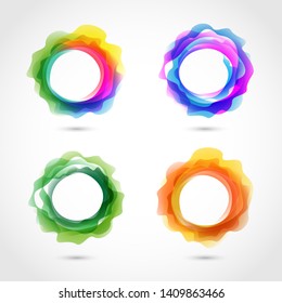 Set of colorful abstract circles. Vector illustration.