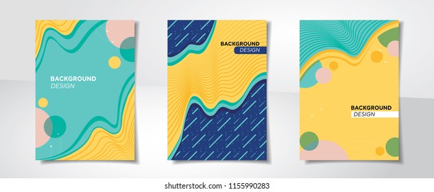 Set of colorful abstract creative design cover backgrounds A4 proportion