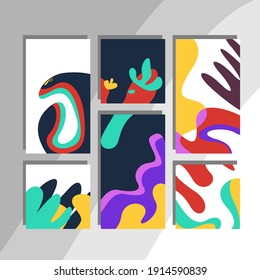 Set a colorful abstract design, suitable for various purposes, book covers, social posts, wall poster displays, business needs such as business cards, flyers and more. Editable vector.
