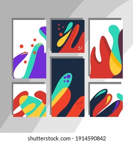 Establezca un diseño colorido y abstracto, adecuado para diversos propósitos, portadas de libros, publicaciones sociales, carteles murales, necesidades de negocios como tarjetas de visita, volantes y más. Vector modificable.
