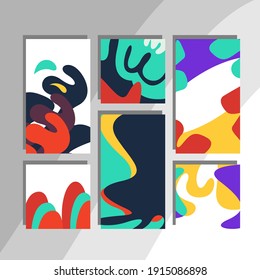Set a colorful abstract design, suitable for various purposes, book covers, social posts, wall poster displays, business needs such as business cards, flyers and more. Editable vector.