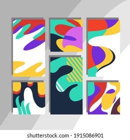 Set a colorful abstract design, suitable for various purposes, book covers, social posts, wall poster displays, business needs such as business cards, flyers and more. Editable vector.