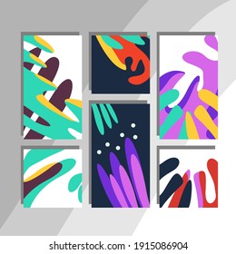 Set a colorful abstract design, suitable for various purposes, book covers, social posts, wall poster displays, business needs such as business cards, flyers and more. Editable vector.