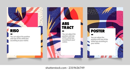 Set of Colorful Abstract Floral Shapes Poster, Creative Flyer template for Print and Digital, Vector Illustration