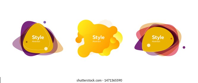 Set of colorful abstract forms. Geometric abstract shapes. Vector illustration. Template for design of logo, leaflet or presentation