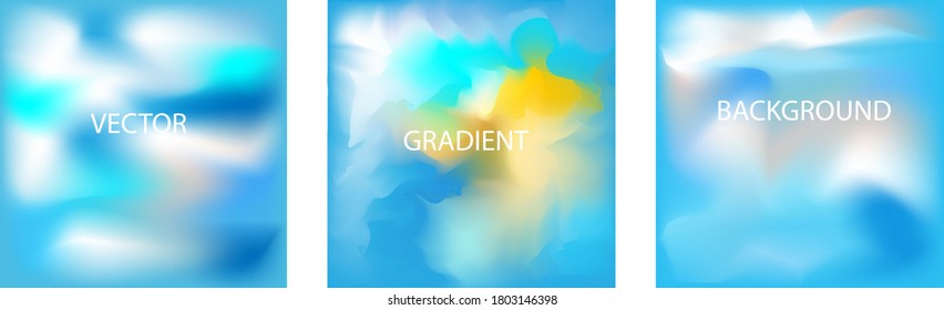 Set of colorful abstract geometric background. Liquid dynamic gradient waves. Eps10 vector.