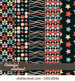 set of colorful abstract geometric pattern