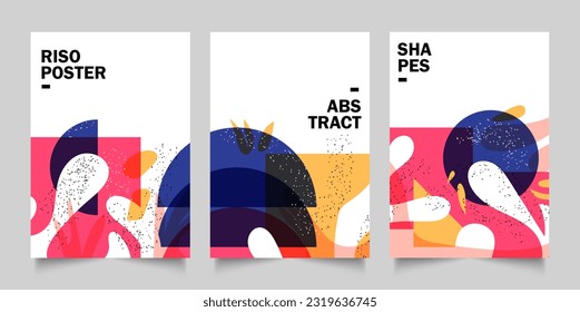 Set of Colorful Abstract Geometric Shapes Poster, Creative Flyer template for Print and Digital, Vector Illustration