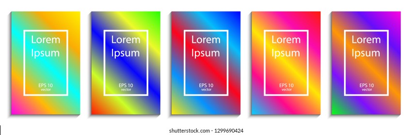 Set of Colorful abstract gradient banners, posters and cover design. 
Colorful abstract gradient Background . EPS 10. Vector.