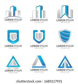 set of colorful abstract gradient logo for your company