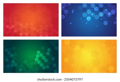 Set of colorful abstract hexagonal backgrounds. Vector Illustration. perfect for medical background