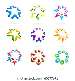 Set of colorful abstract icons