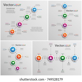 Set of colorful abstract Infographic design.  Can be used for workflow layout, diagram, business step options, banner, web design. Vector eps10 business template for presentation