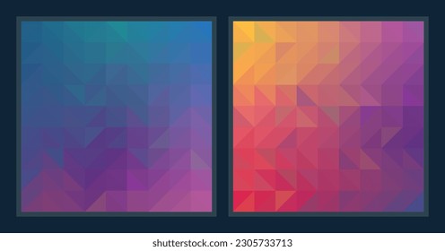Conjunto de fondo colorido y abstracto de forma poligonal. Trajes para fondo, banner, papel pintado, decoración y cubierta.