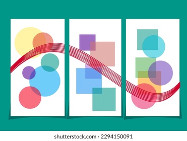 set of colorful abstract posters 