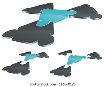 set of colorful abstract puzzle field