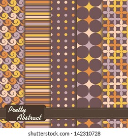 set of colorful abstract seamless patterns