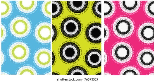 Set of colorful abstract seamless patterns