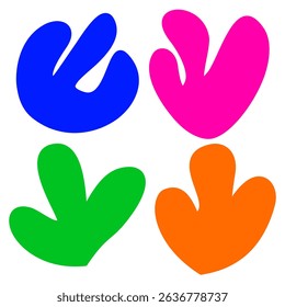 set of colorful abstract shape for sticker. Retro groovy style.
