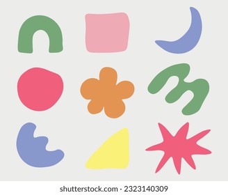 set of colorful abstract shapes elements