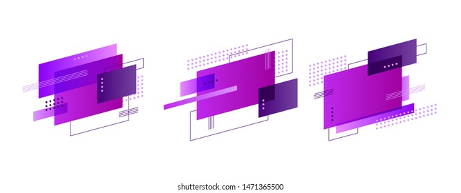Set of colorful abstract shapes. Geometric colored forms and lines. Gradient abstract banners with flowing liquid shapes. Template for logo, flyer, presentation