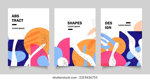 Set of Colorful Abstract Shapes Poster, Creative Flyer template for Print and Digital, Vector Illustration