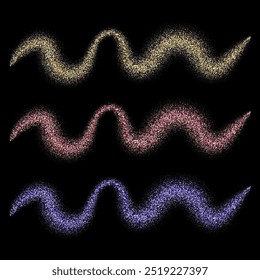 Set of colorful abstract shiny waves.