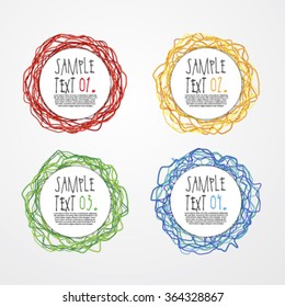 Set of Colorful Abstract Speech Bubbles, Vector Illustration