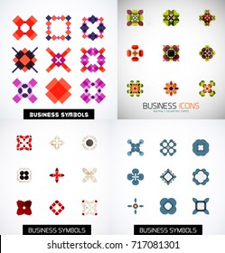 Set of colorful abstract symmetric geometric icons. Vector mega collection