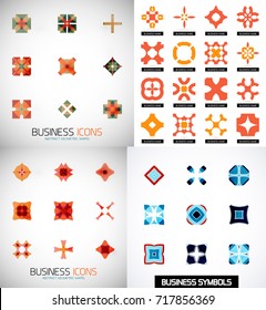 Set of colorful abstract symmetric geometric icons. Vector mega collection