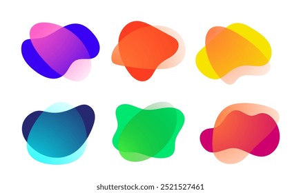  Set of colorful abstract vector blob shapes collection of blob shapes with gradient style