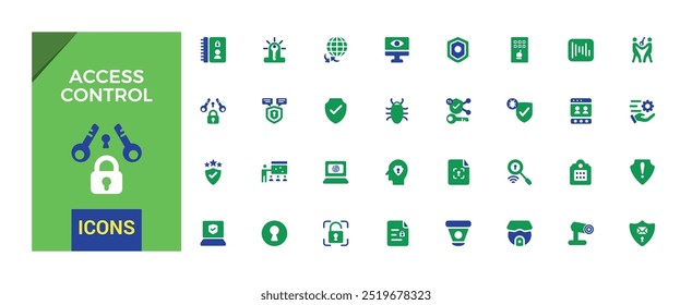 Set of colorful access control icons. Smart house icon Pack, color filled icon set for web and ui. Solid icon collection. Vector illustration.