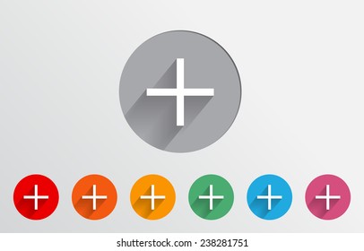Set of colorful add icons