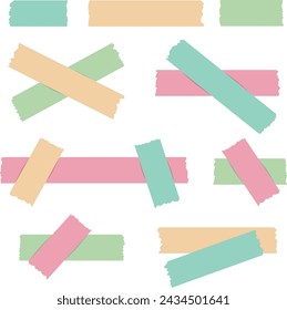 Set of Colorful Adhesive Tape Vector Illustration